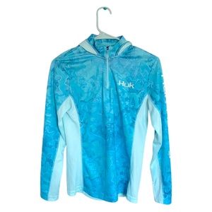 HUK Quarter zip pullover with hood